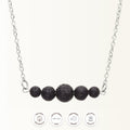 Lava Stone Five Silver Necklace